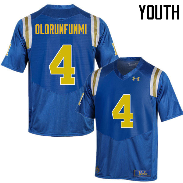 Youth #4 Bolu Olorunfunmi UCLA Bruins Under Armour College Football Jerseys Sale-Blue